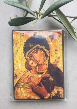 Petite icône passe partout de la Vierge de Vladimir